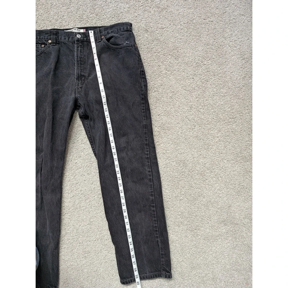 Y2K Levi's 505 Regular Jeans Men 38x30 Vintage Black Faded Straight Leg Denim